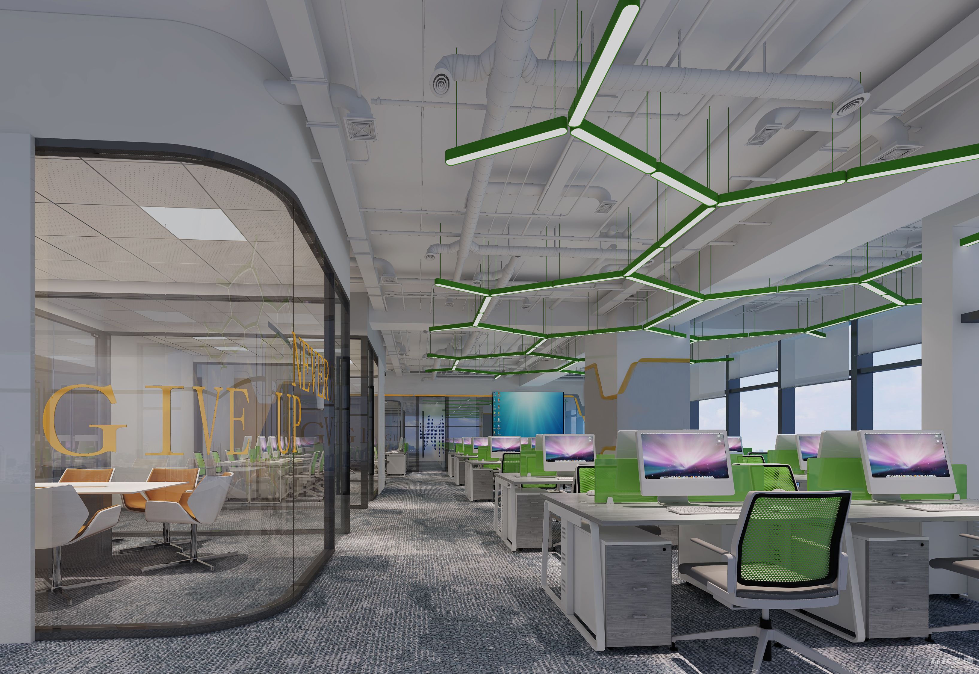 中小型辦公室怎么樣合理利用點(diǎn)，線，面等來(lái)做突出體現(xiàn)呢